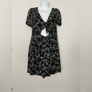 Free People Floral Black Skort Dress Size 8